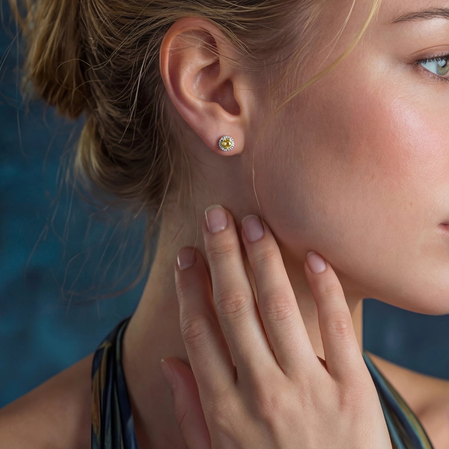 Sunburst Halo Studs - ratnalijewels