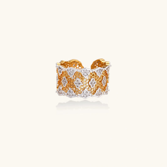 Honeycomb Crystal Power Ring - ratnalijewels
