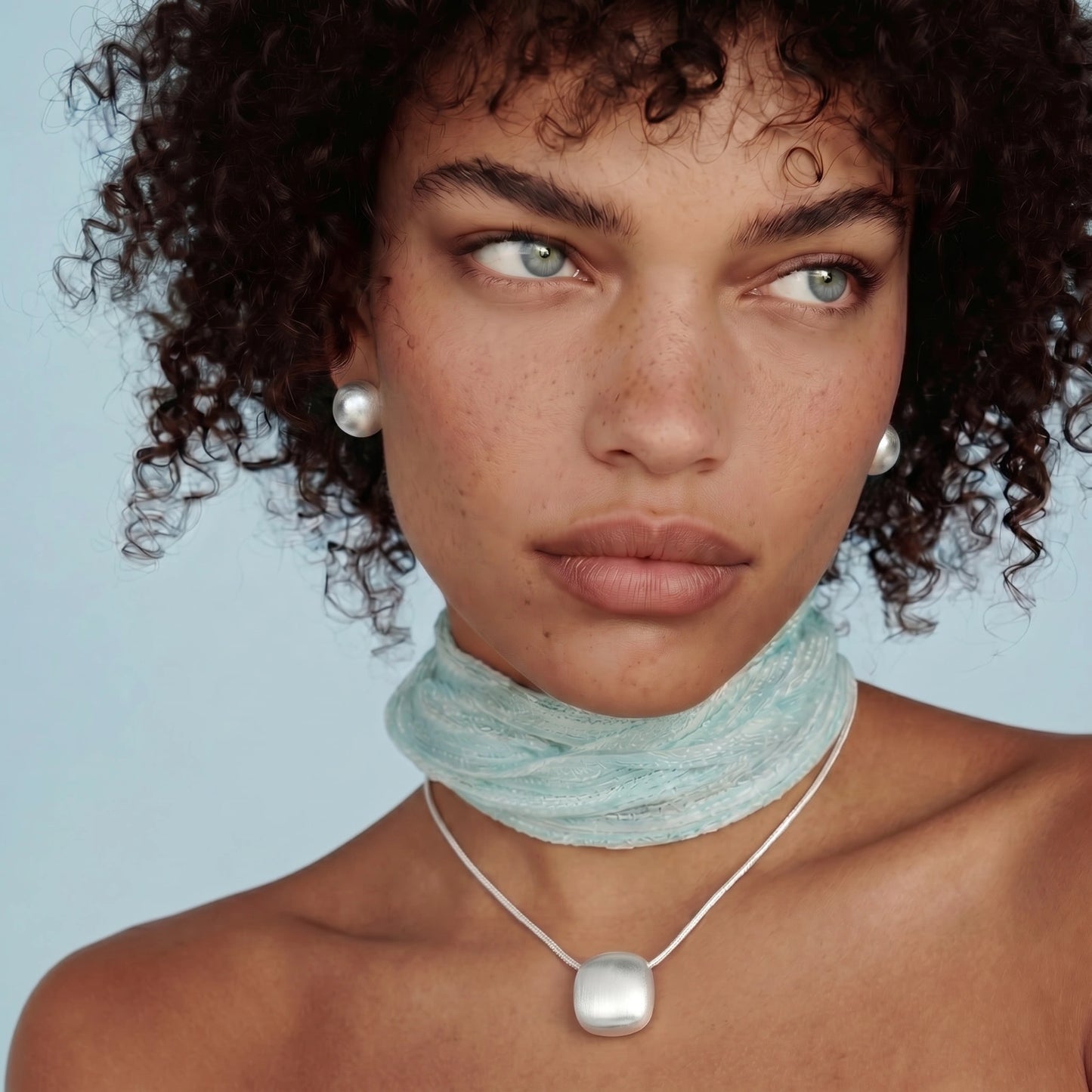 Brushed Silver Disc Necklace - ratnalijewels