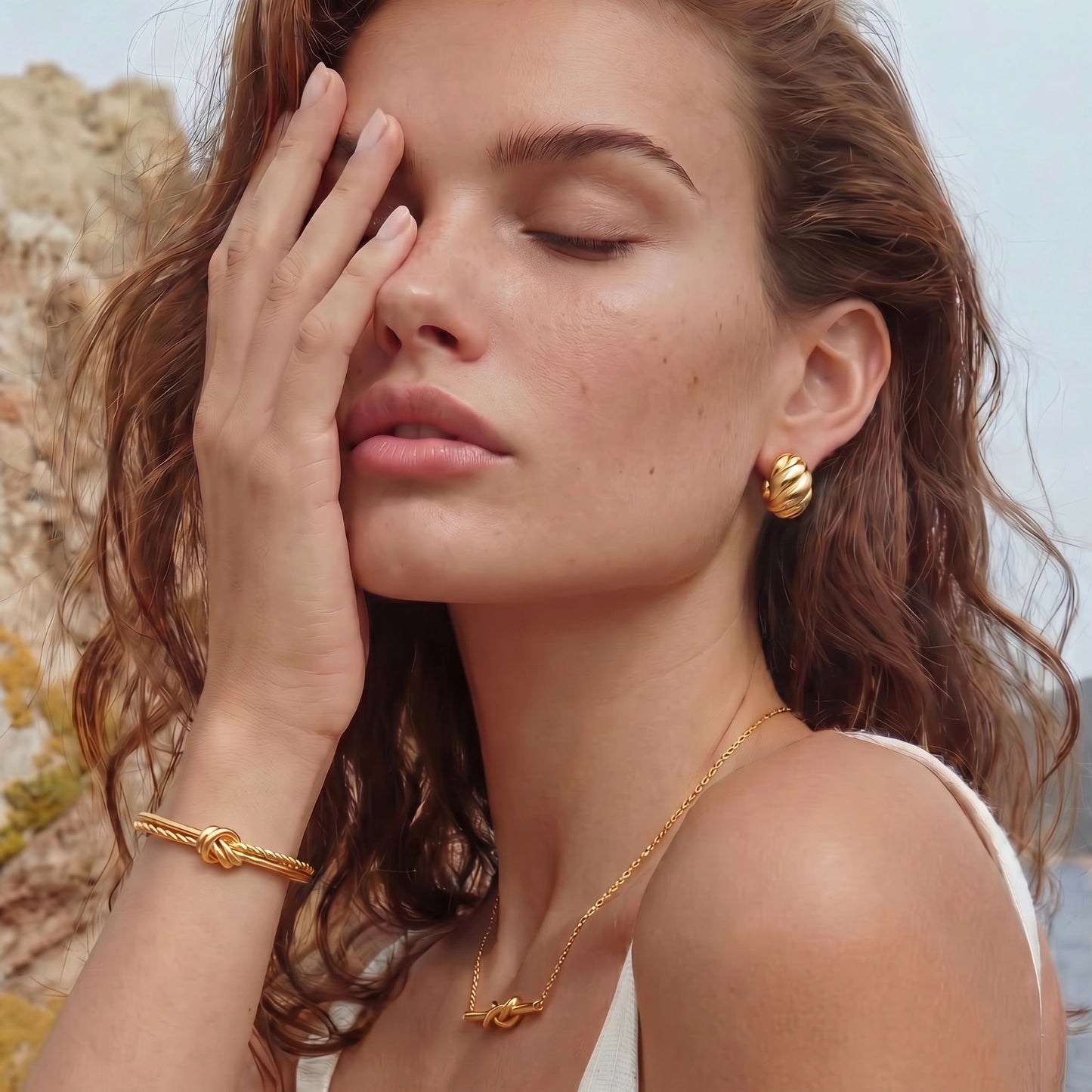 Golden Twist Studs - ratnalijewels