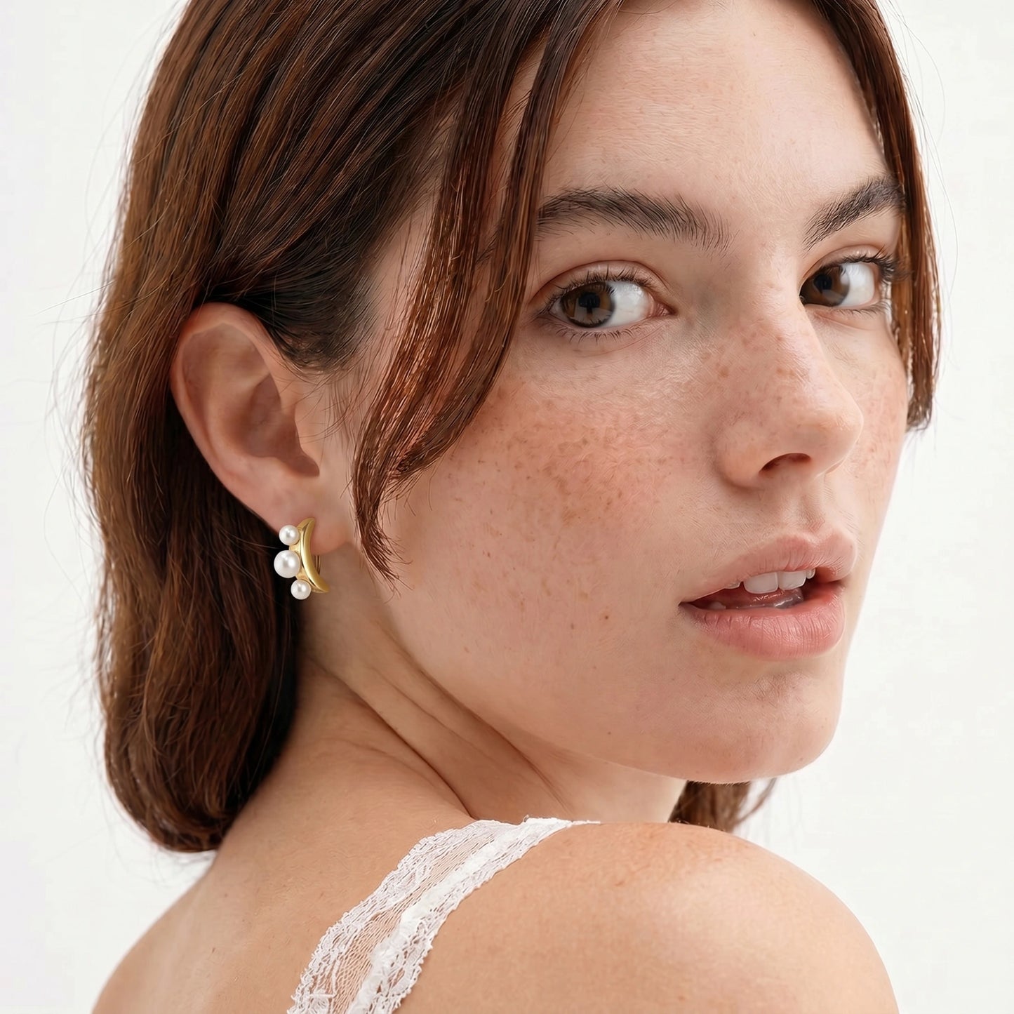 Pearl Trio Curve Studs - ratnalijewels