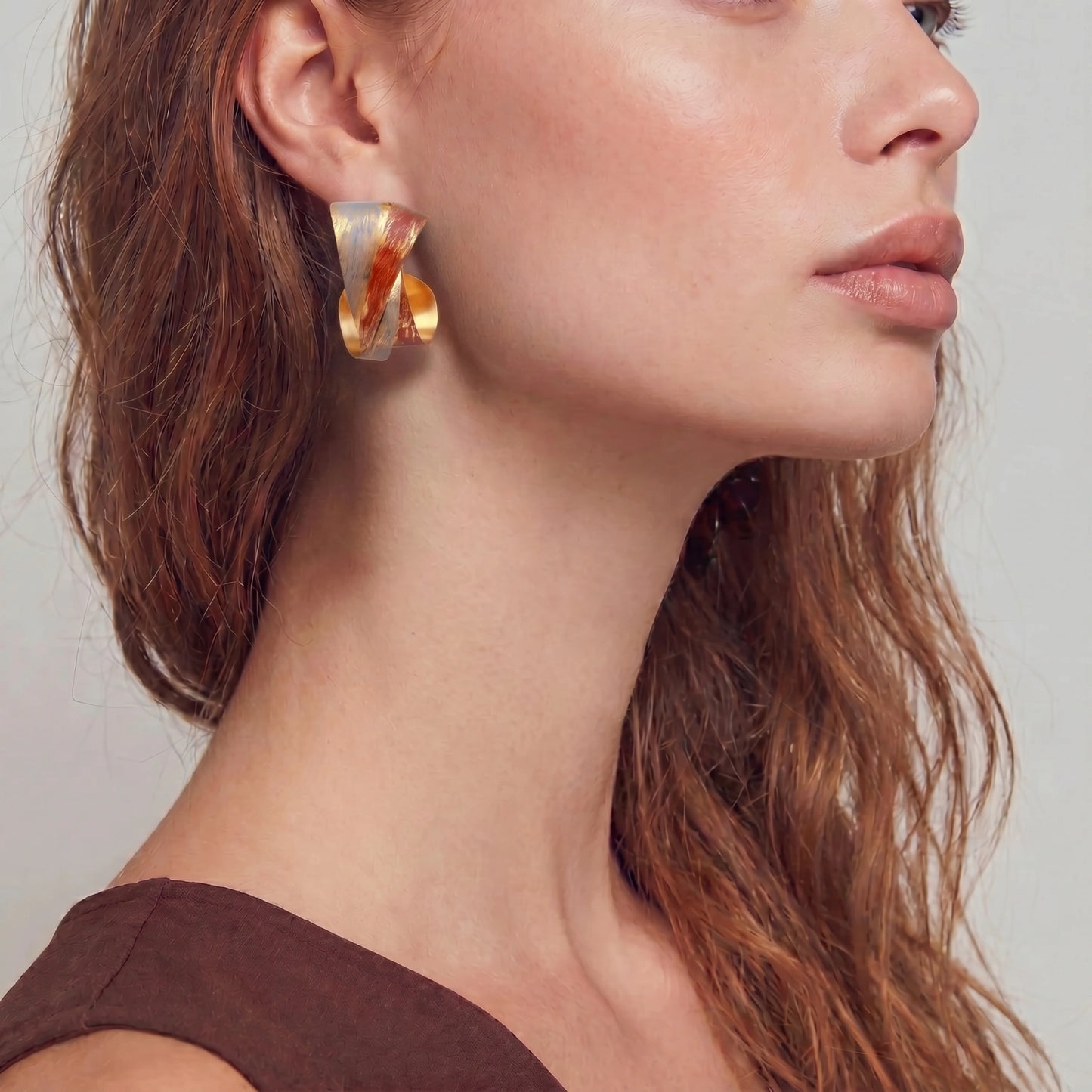 Twisted Flame Hoops - ratnalijewels
