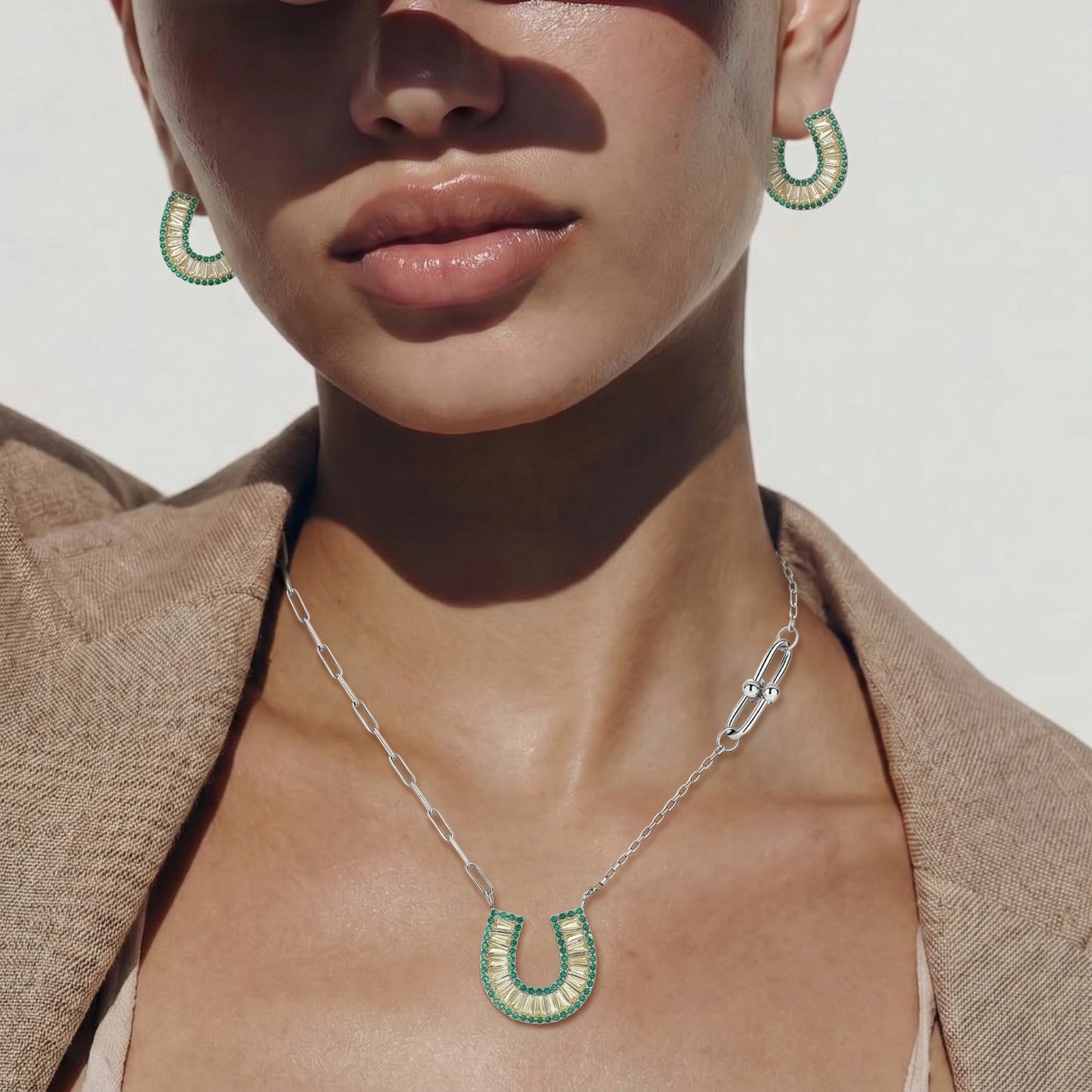Jade Horseshoe Set - ratnalijewels