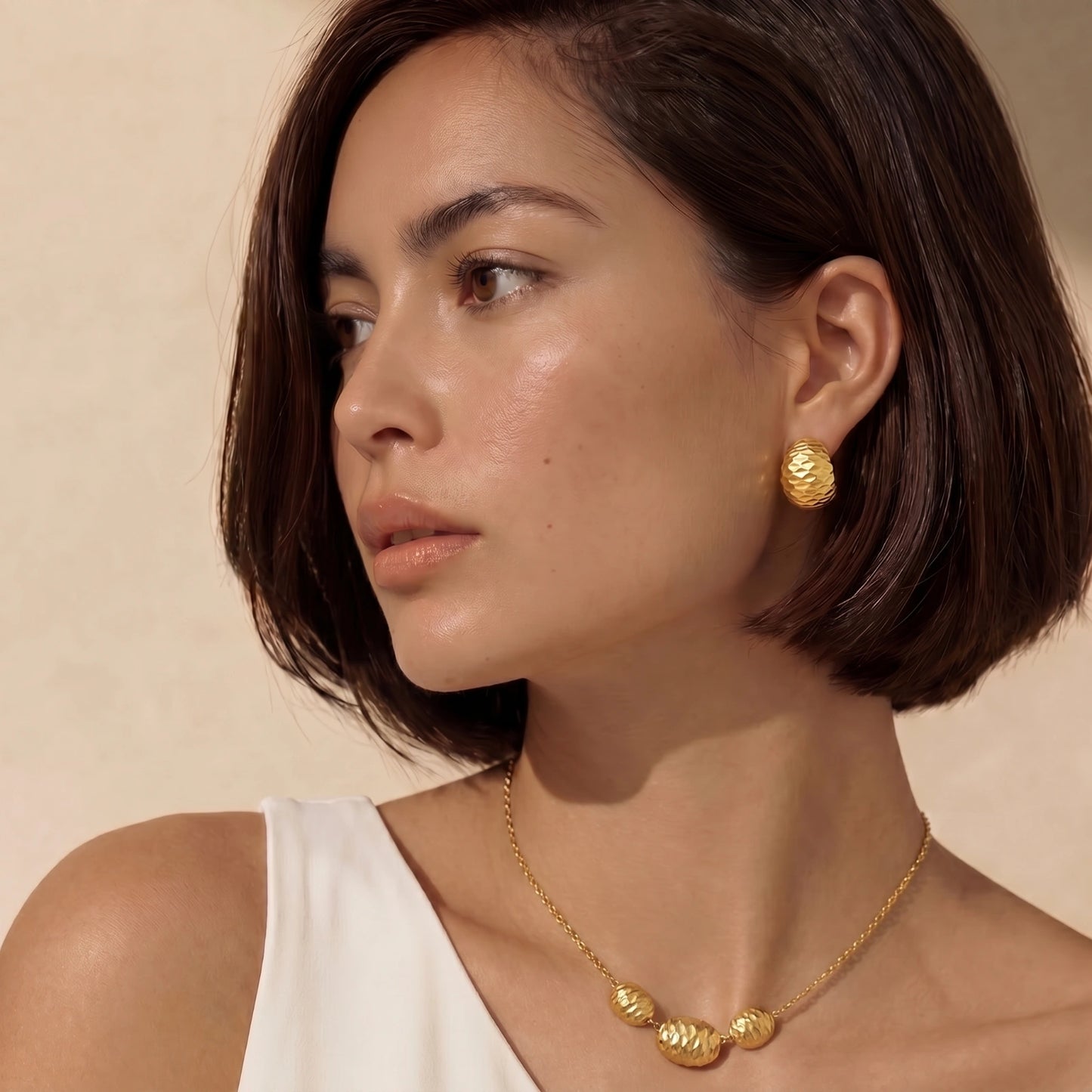 Hammered Gold Huggies - ratnalijewels