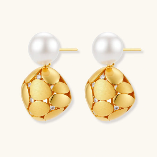 Petal Drop Pearl Earrings - ratnalijewels