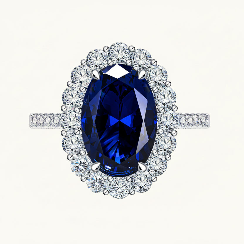 Blue sapphire diamond ring