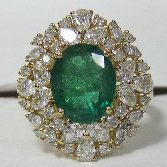 Emerald Cluster Ring