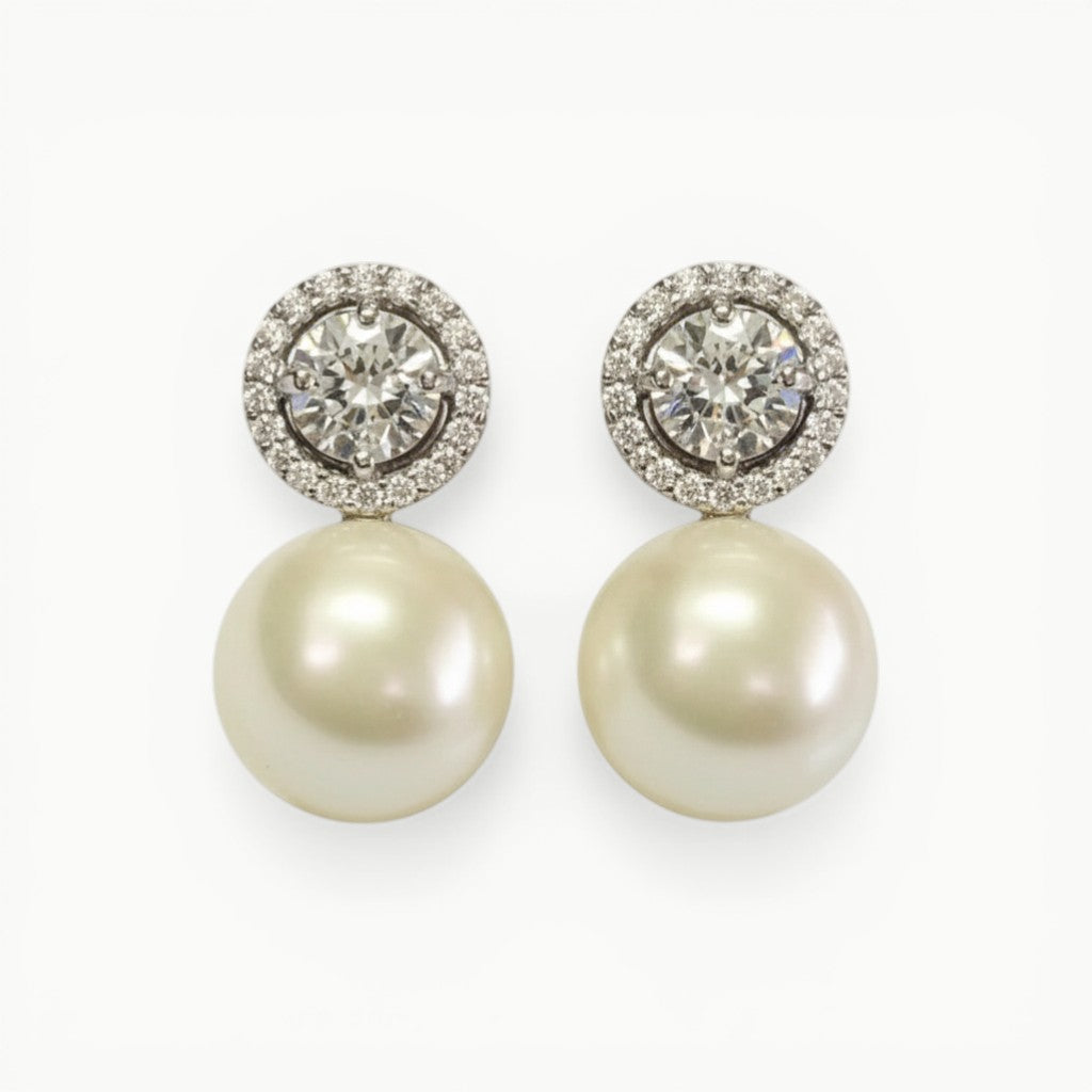 Pearl Drop Cluster Earrings - ratnalijewels