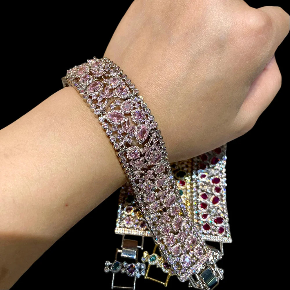 Pink cubic zirconia bracelet 2