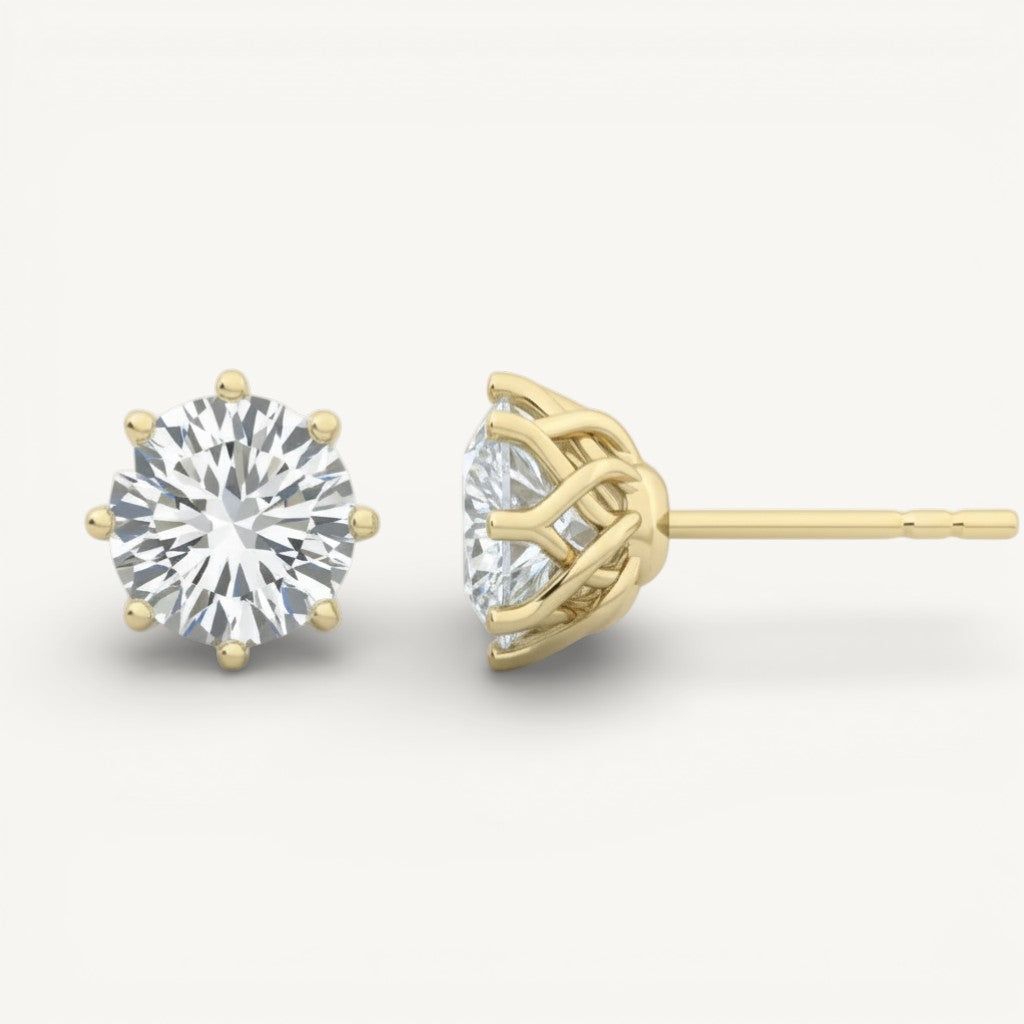 Lab Grown Diamond Stud Earrings Martini Setting - ratnalijewels