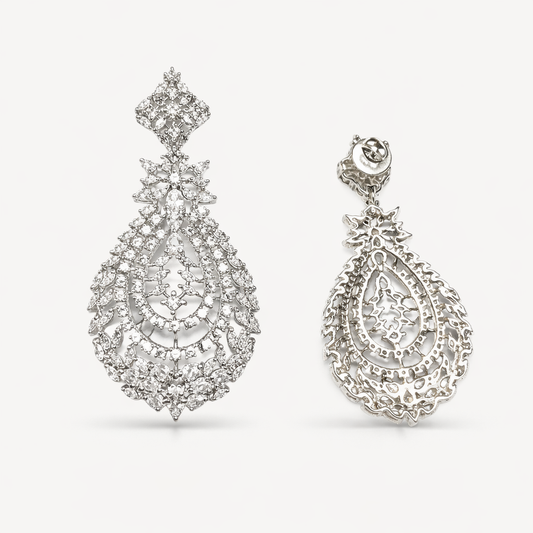 Diamond Pear Chandelier Earrings - ratnalijewels