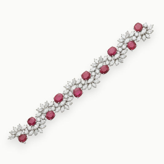 Floral Gemstone Tennis Bracelet - ratnalijewels