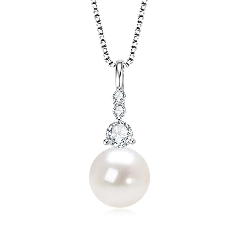Freshwater Pearl Pendant Necklace in 925 Sterling Silver, view 7, Ratnali Jewels