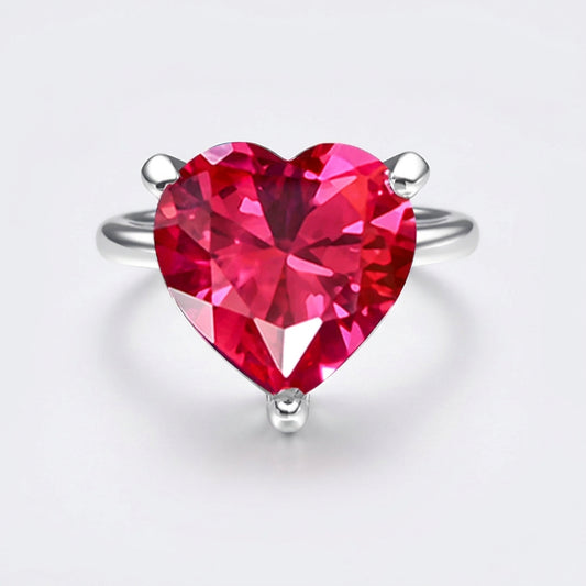 Heart Cut CZ Statement Silver Ring - Ratnali Jewels