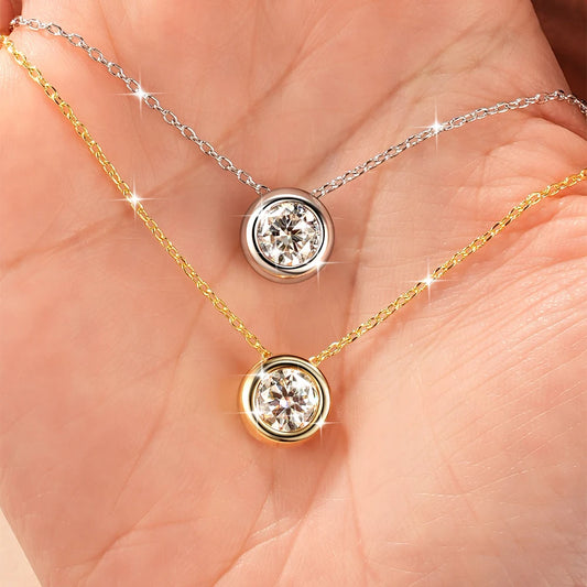 Moissanite Bubble Pendant Necklace in 14K Gold Filled, view 2, Ratnali Jewels