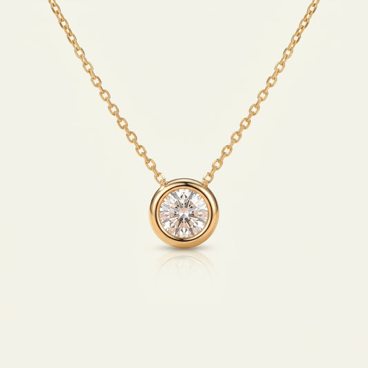 Moissanite Bubble Pendant Necklace in 14K gold filled, Ratnali Jewels