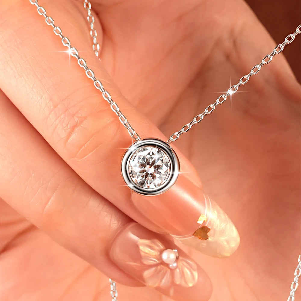 Moissanite Bubble Pendant Necklace in 14K Gold Filled, view 6, Ratnali Jewels