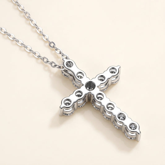 Moissanite Cross Pendant Necklace, view 2, Ratnali Jewels