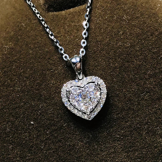 Moissanite Heart Pendant Necklace in 14K Gold Filled, view 2, Ratnali Jewels