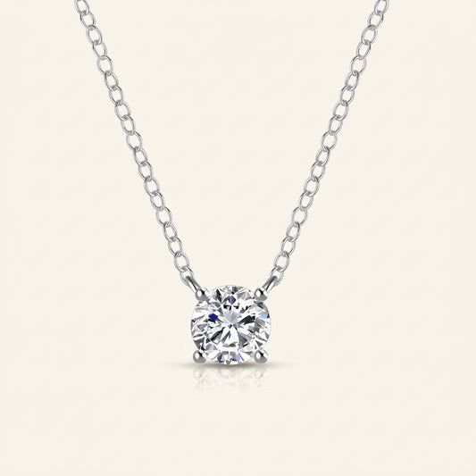 Moissanite Solitaire Pendant Necklace in 925 silver