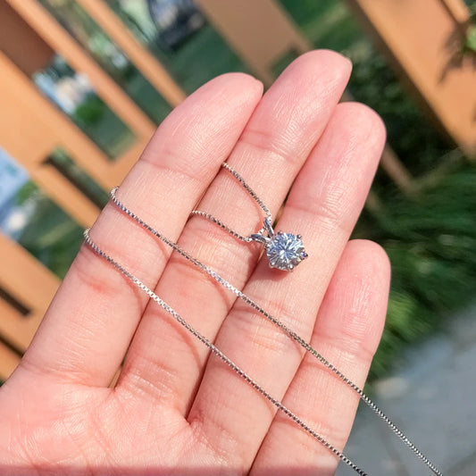 Moissanite Solitaire Charm Necklace in 14K Gold Filled, Ratnali Jewels