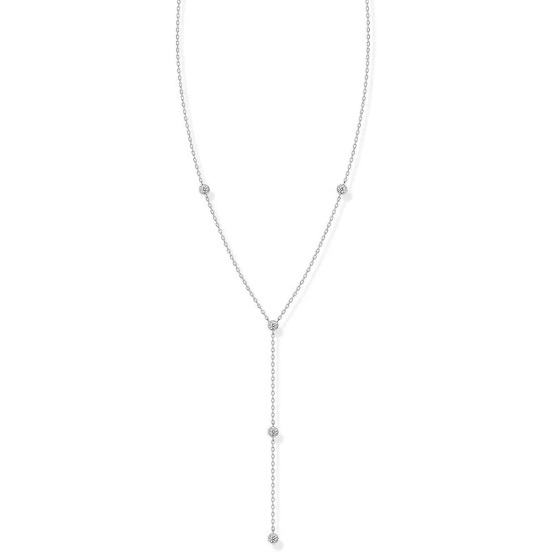 Moissanite Y Drop Tassel Necklace in 14K Gold Filled, view 7, Ratnali Jewels