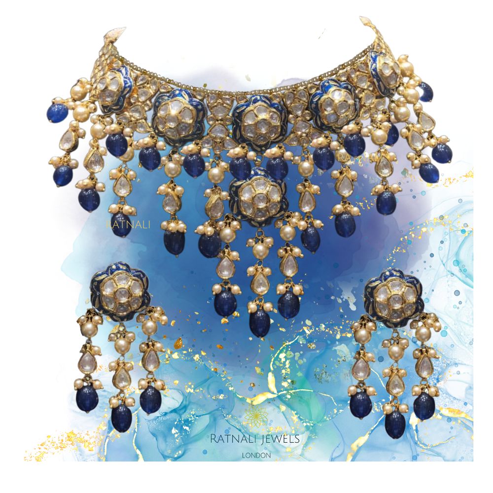Blue polki set