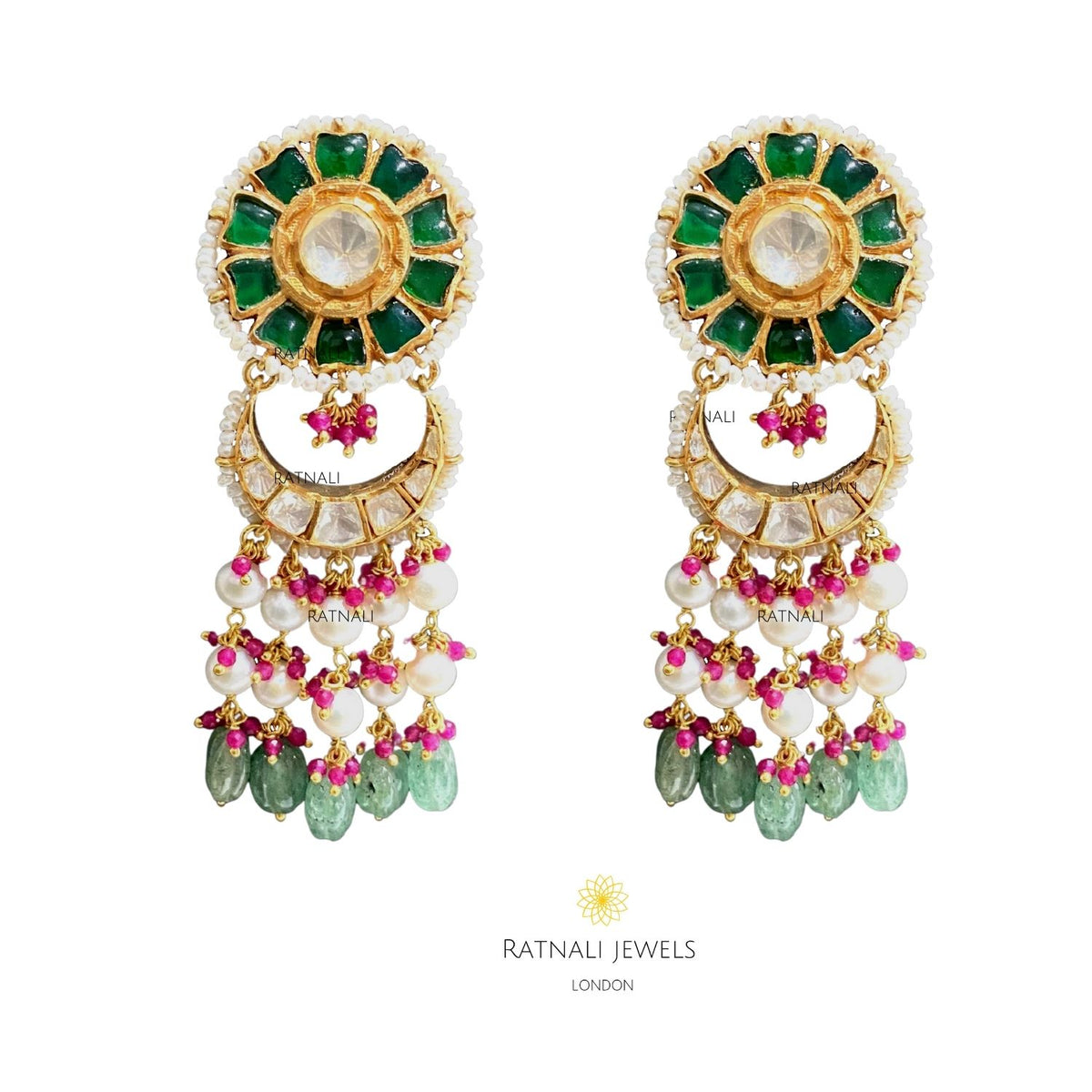 Tarangi Maya Real Silver Moissanite Polki Jadau Necklace with