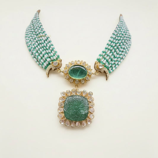 polki emerald necklace