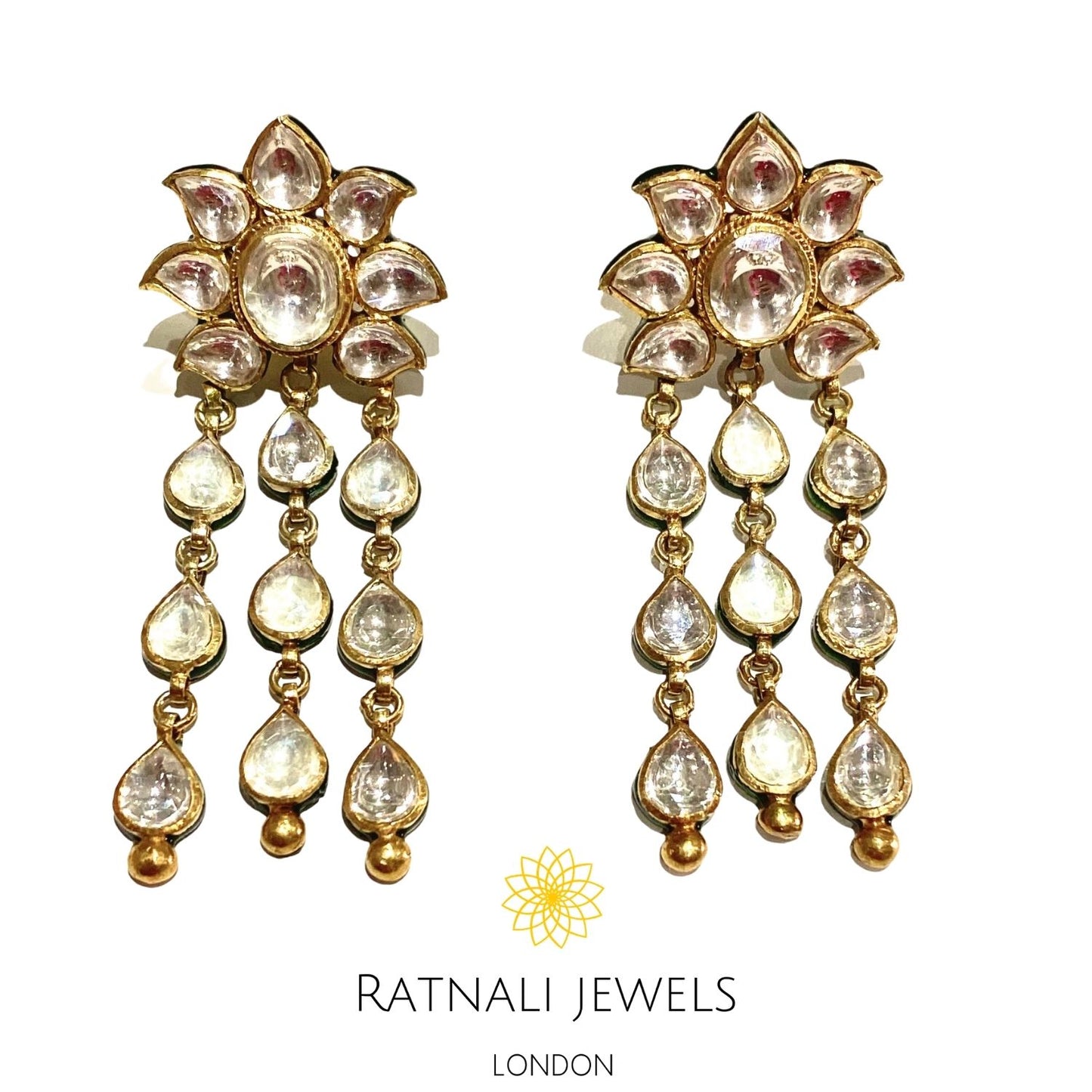 Polki earrings gold