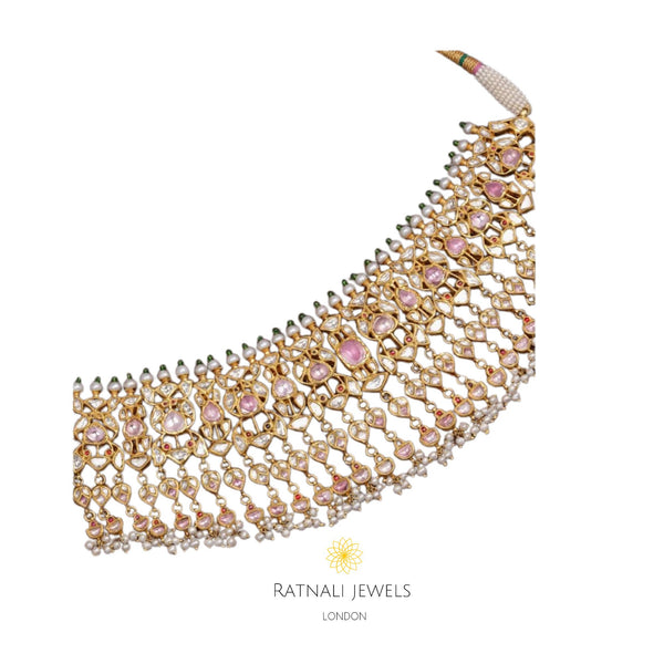 Polki Tourmaline Necklace set | Bespoke listing - ratnalijewels