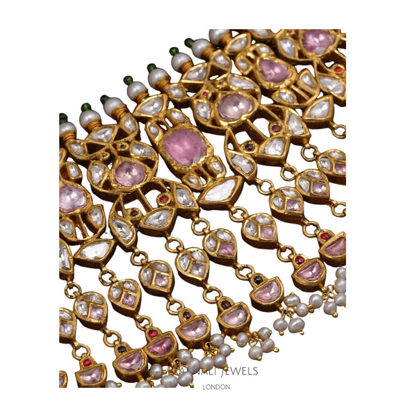 Polki Tourmaline Necklace set | Bespoke listing - ratnalijewels