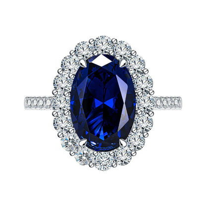 Blue sapphire diamond ring