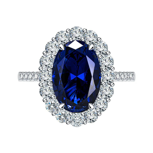 Blue sapphire diamond ring