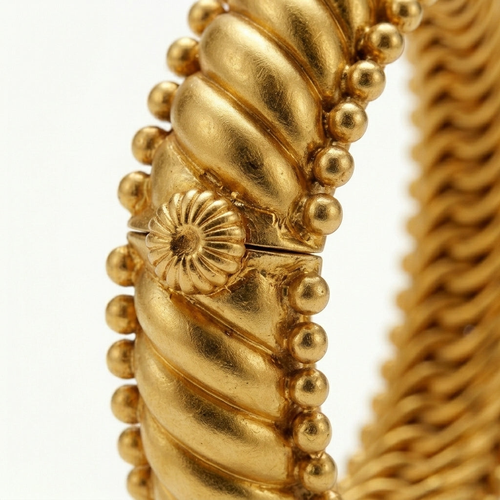 Heritage Sutrala Twisted Rope Gold Kada Bangle - ratnalijewels