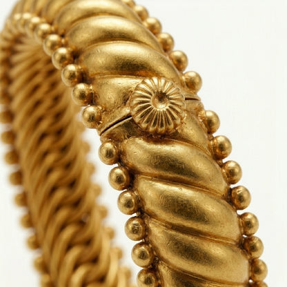 Heritage Sutrala Twisted Rope Gold Kada Bangle - ratnalijewels