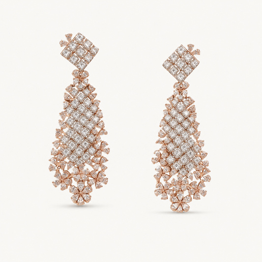 Diamond Lattice Dangler Earrings