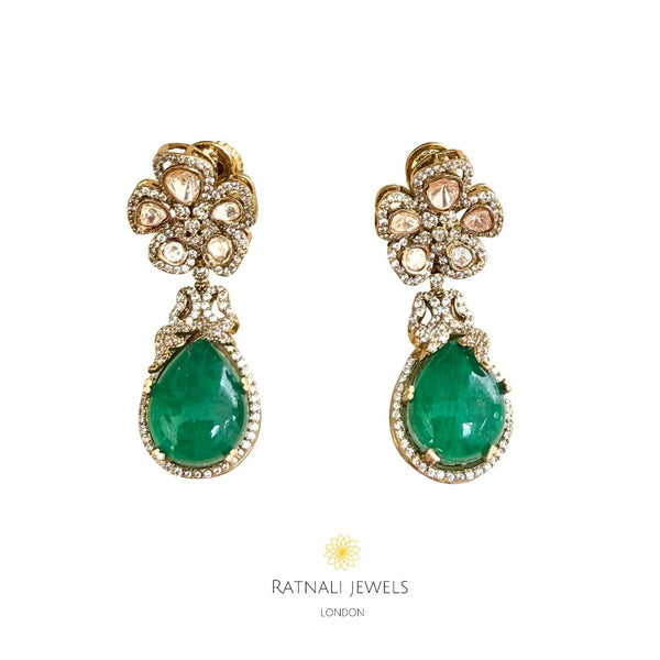 Emerald drop earrings