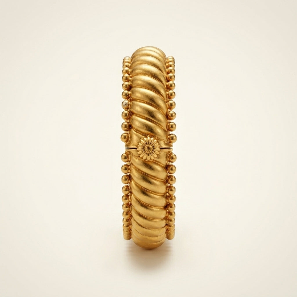 Heritage Sutrala Twisted Rope Gold Kada Bangle - ratnalijewels