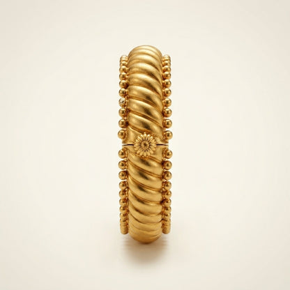 Heritage Sutrala Twisted Rope Gold Kada Bangle - ratnalijewels