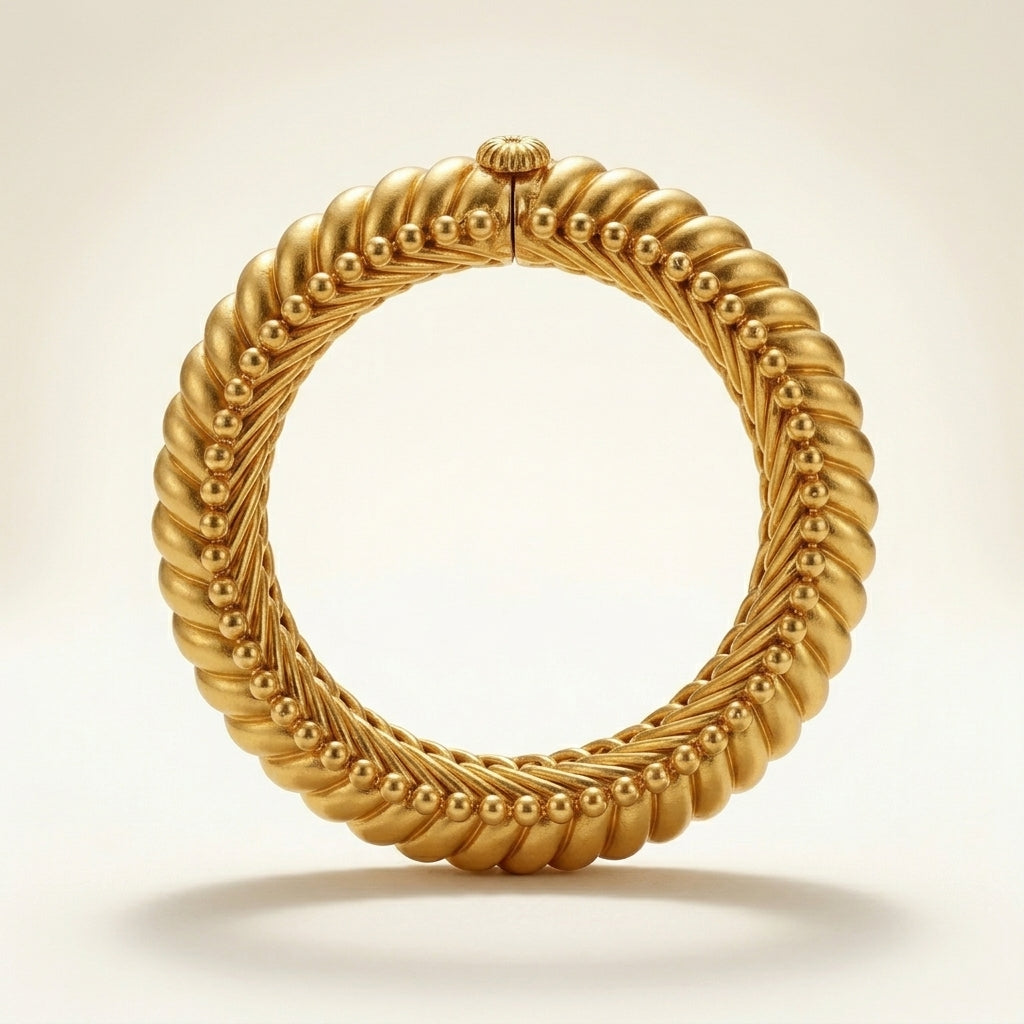 Heritage Sutrala Twisted Rope Gold Kada Bangle - ratnalijewels