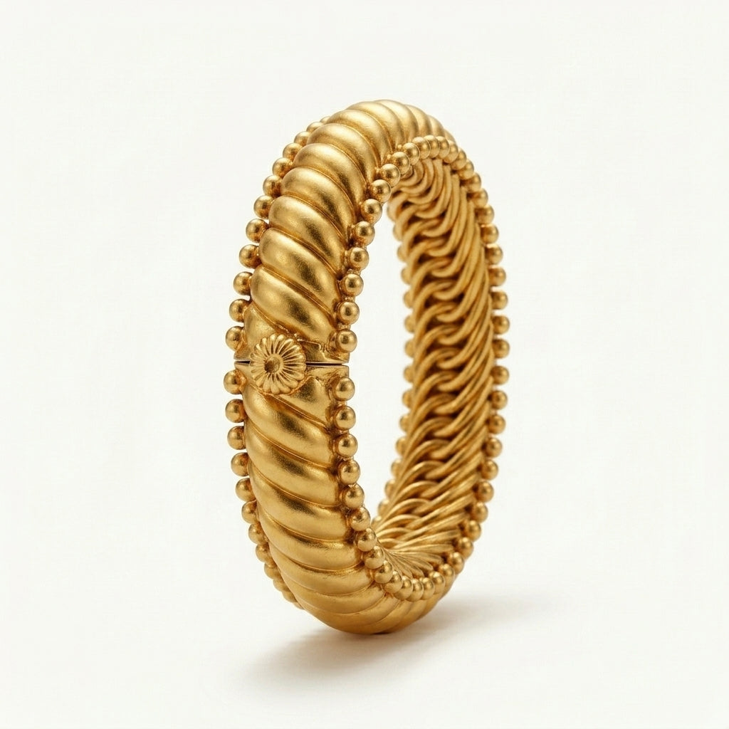 Heritage Sutrala Twisted Rope Gold Kada Bangle - ratnalijewels
