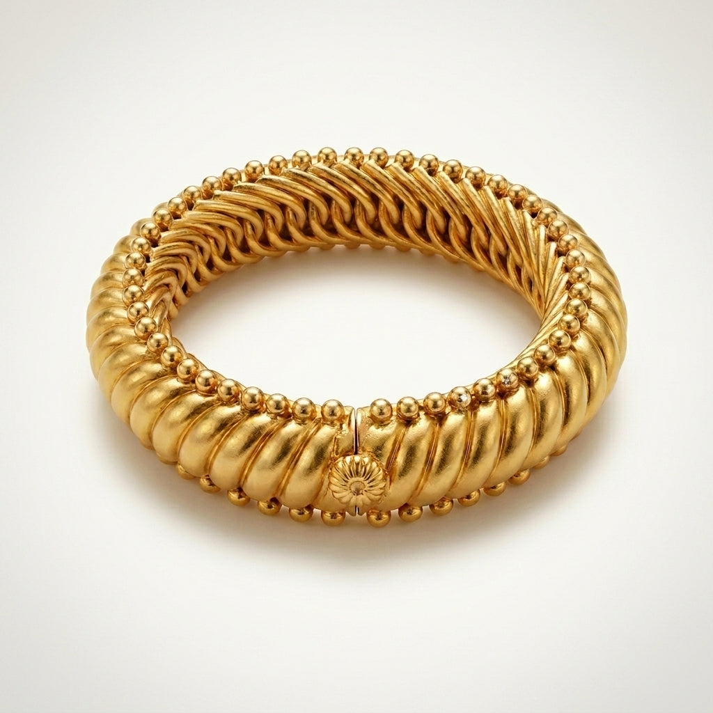 Heritage Sutrala Twisted Rope Gold Kada Bangle - ratnalijewels