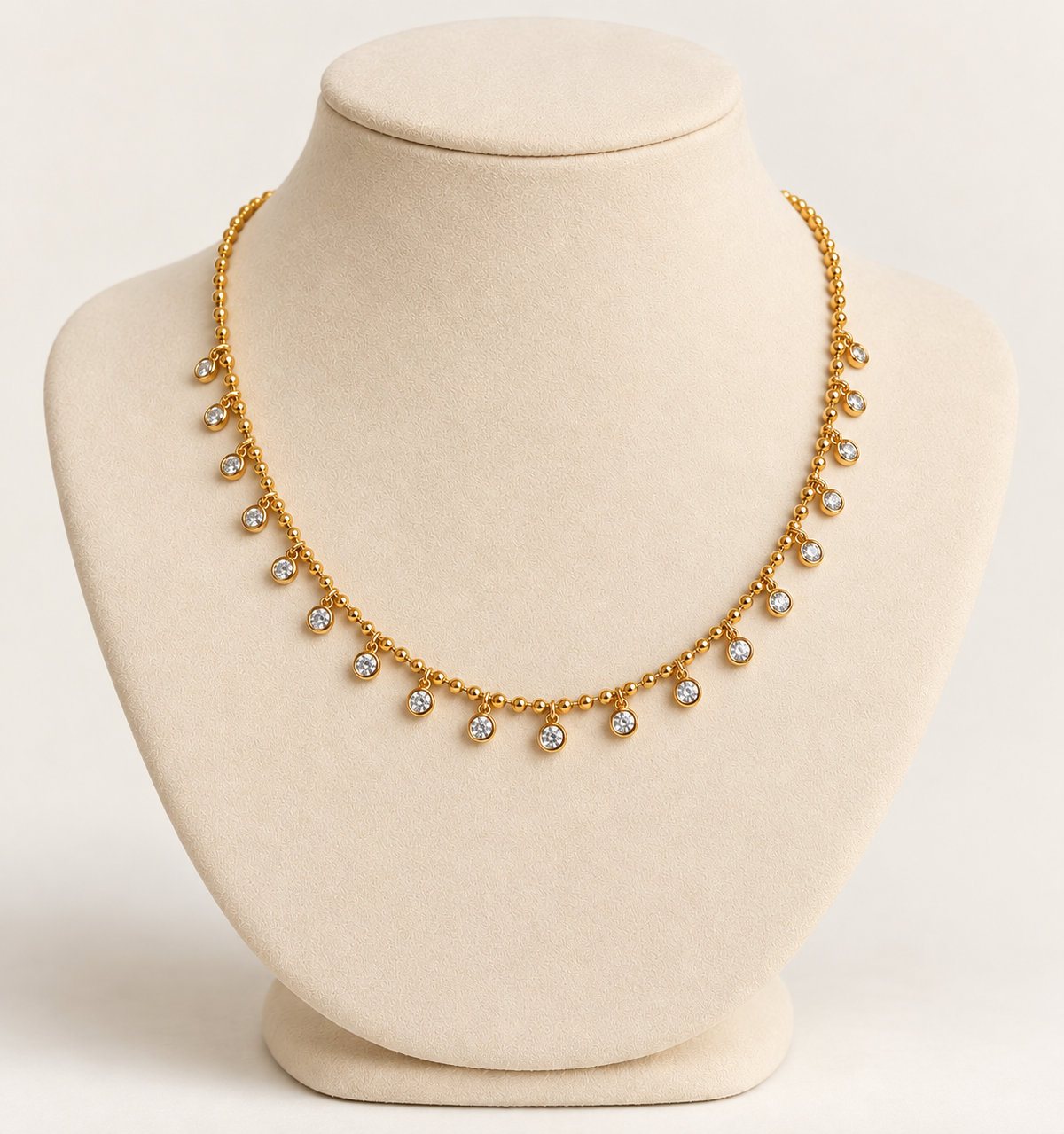 Gold plated silver diamond necklace