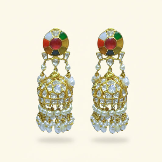 Navya | Navratan Polki Jadau Necklace Set - ratnalijewels