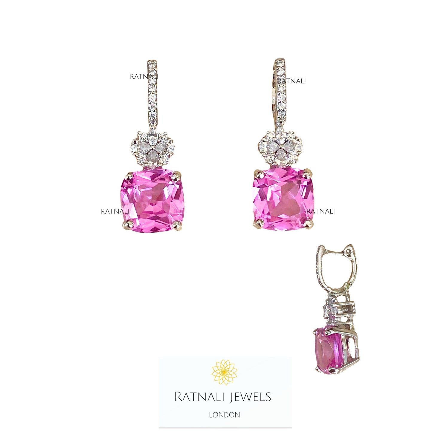 pink gemstone earrings