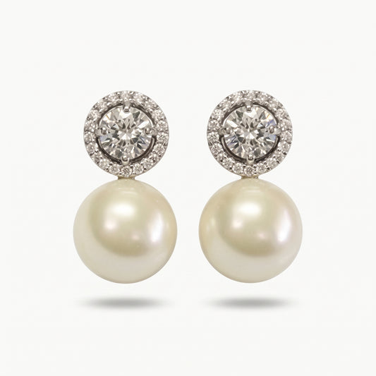 Round Pearl Drop Earrings