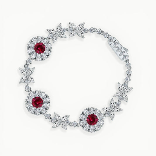 Ruby Blossom Tennis Bracelet