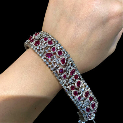 Ruby diamond gemstone bracelet