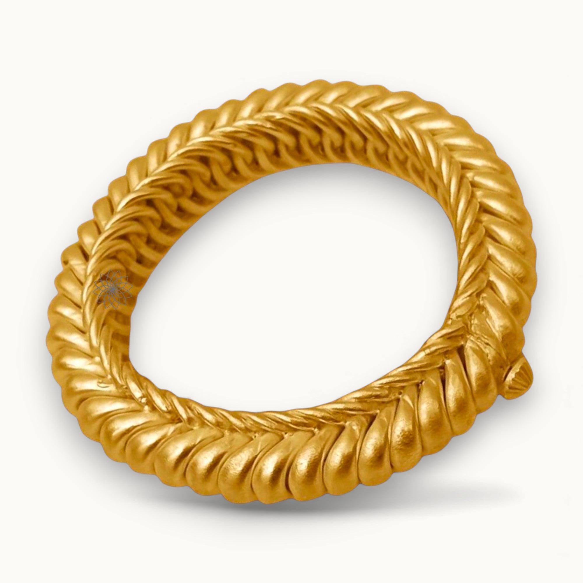 Handmade Indian Heritage Bangle | 925 Silver Gold Plated Kada Bangle Bracelet - ratnalijewels